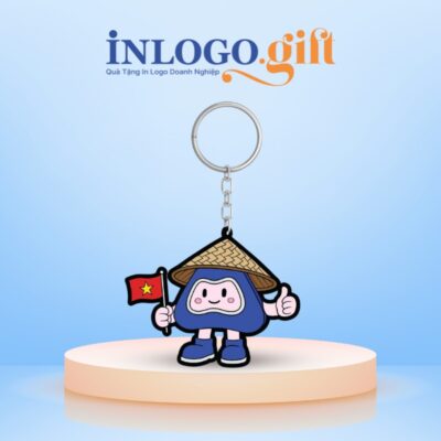 Móc khóa in logo cao su hình nhân vật hoạt hình 4cmx4cm MK-04