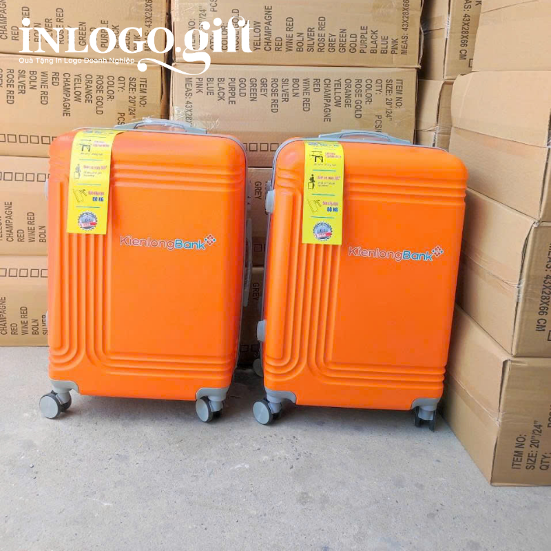 Vali in logo kéo nhựa ABS màu cam size 20 VL-02