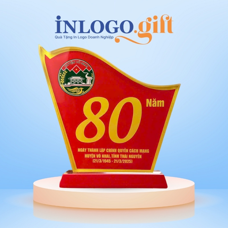 Quà tặng Đại Hội kỷ niệm chương in logo pha lê KNC-12