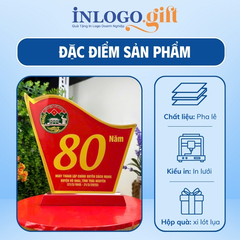 Quà tặng Đại Hội kỷ niệm chương in logo pha lê KNC-12