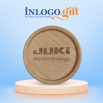 Lót ly in logo gỗ hình tròn 8.7cmx7.2cm LL-01
