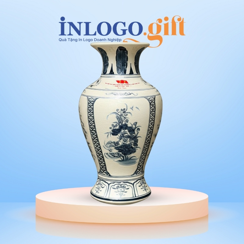In logo lên lọ hoa quà tặng Đại Hội dáng đùi dế LH-22