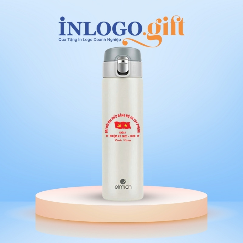 Bình giữ nhiệt in logo quà tặng Đại Hội thương hiệu Elmich 500ml BGN-14