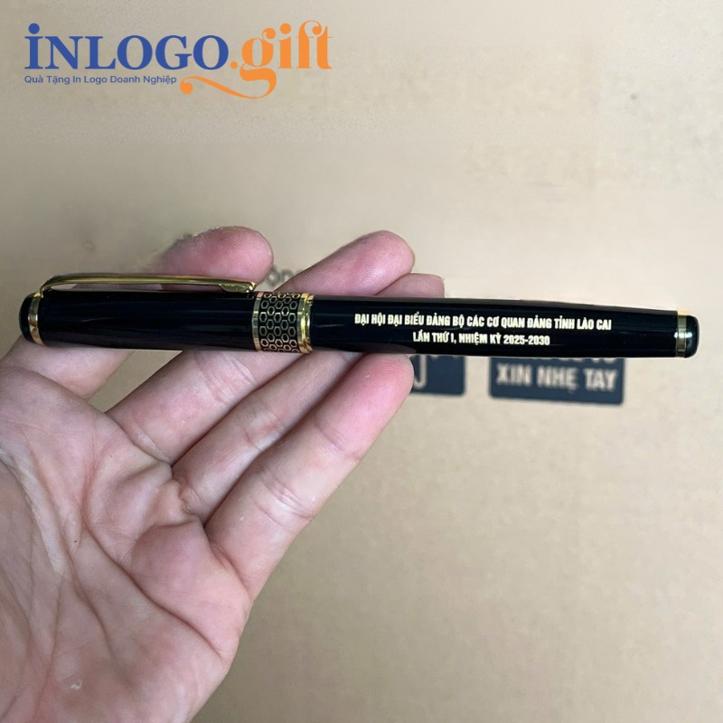 Bộ giftset quà tặng Đại hội in logo 3 món bình giữ nhiệt, sổ da và bút ký BGS-38