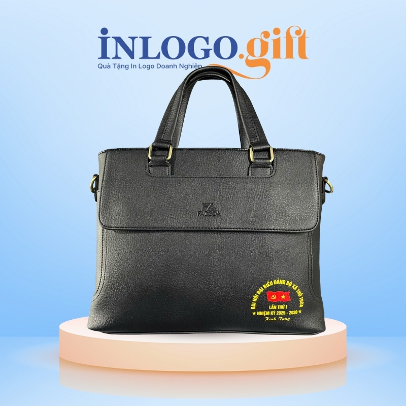 In logo lên cặp da quà tặng Đại Hội thương hiệu FADODA CD-09