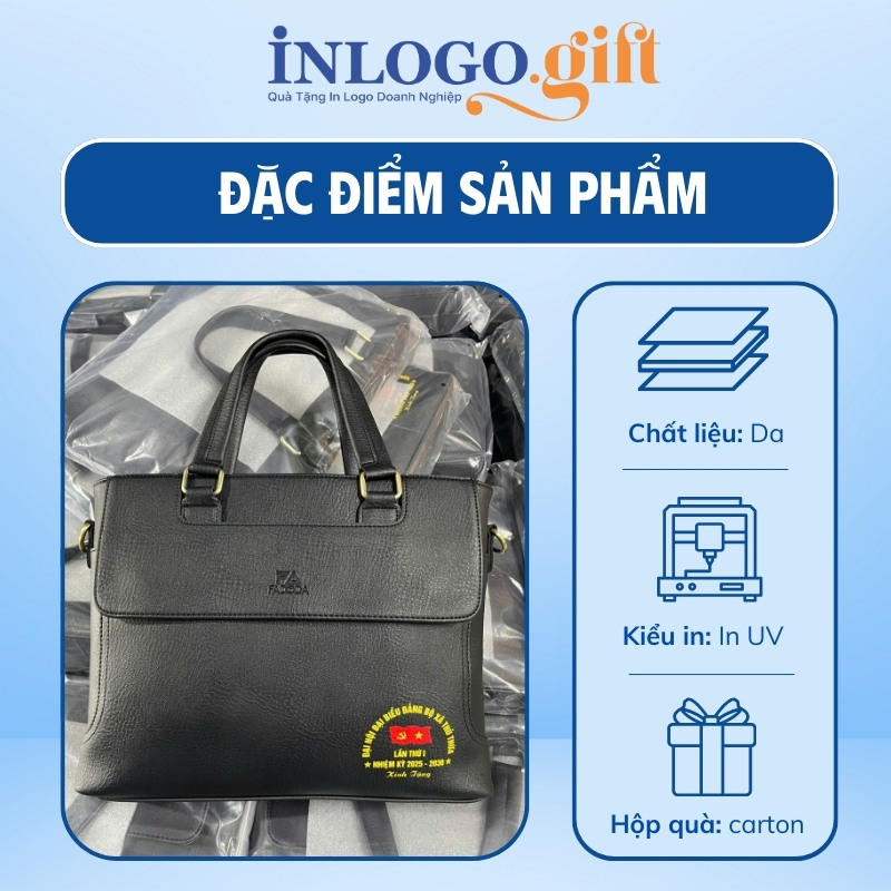 In logo lên cặp da quà tặng Đại Hội thương hiệu FADODA CD-09