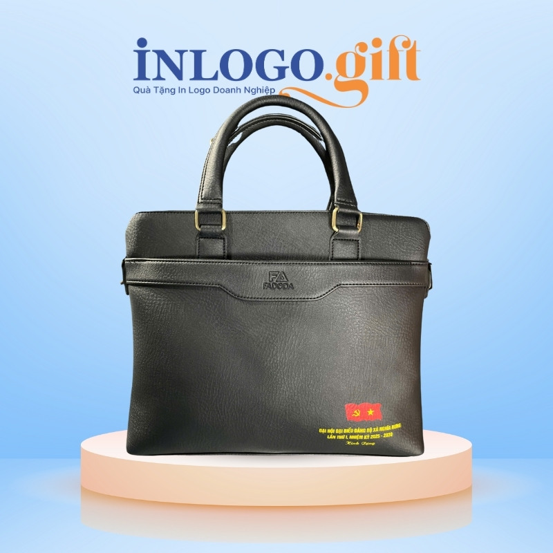 Cặp da quà tặng Đại Hội in logo thương hiệu FADODA CD-07