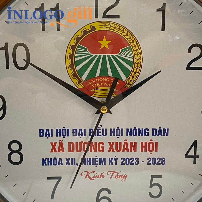 Quà tặng Đại hội in logo đồng hồ treo tường số in ĐHT-12