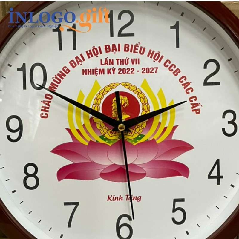 Quà tặng Đại hội in logo đồng hồ treo tường số in ĐHT-17
