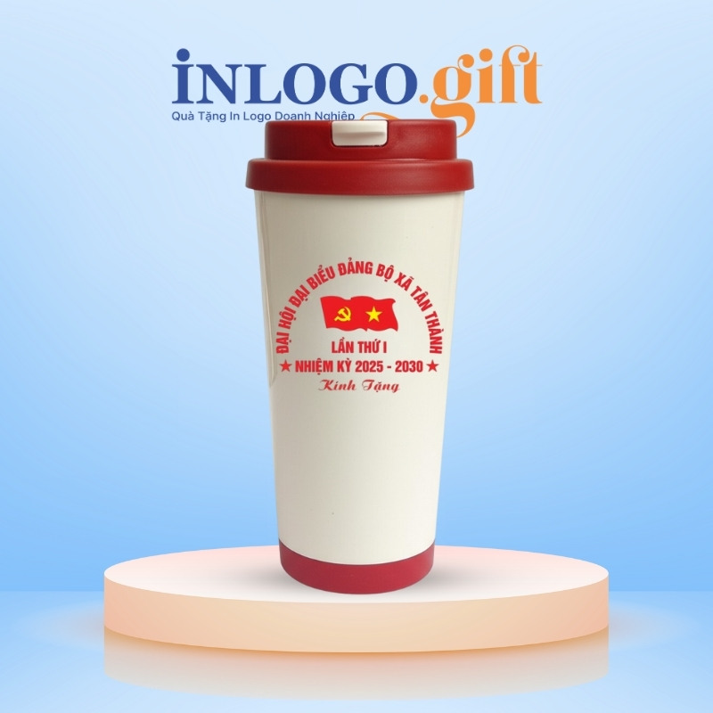 Quà tặng Đại hội in logo ly giữ nhiệt nắp bật LGN-12