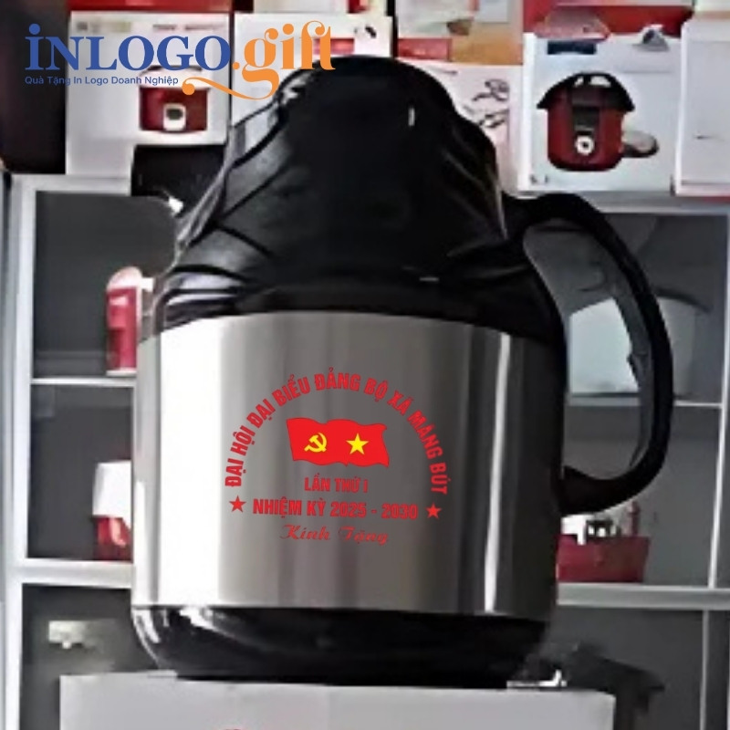Phích giữ nhiệt quà tặng Đại hội in logo thương hiệu Rạng Đông PGN-05