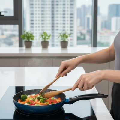 Chảo in logo thương hiệu Sunhouse làm quà tặng 20/10