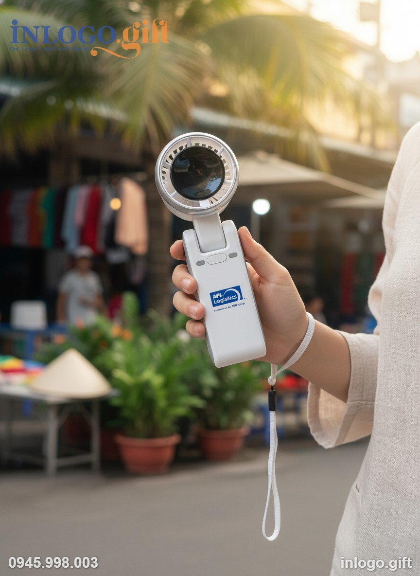 Minh họa tính năng làm mát mạnh mẽ của quạt điện cầm tay