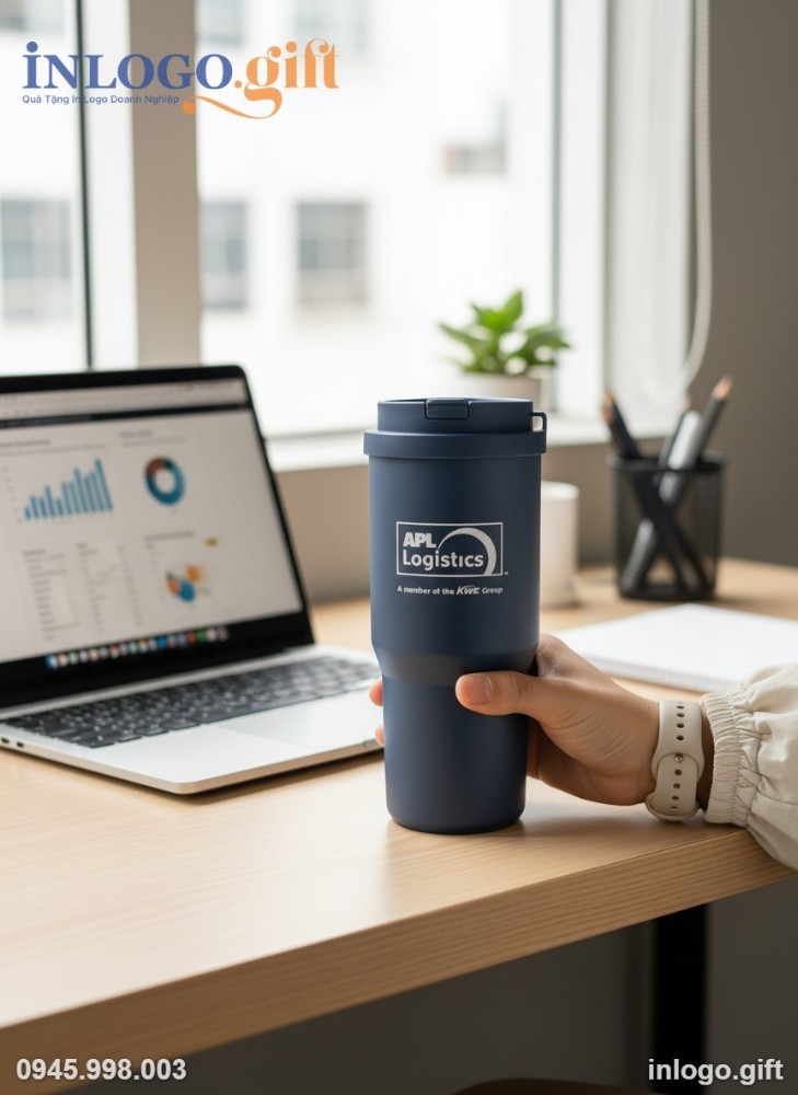 Thiết kế ly giữ nhiệt nhỏ gọn, tiện dụng để nhân viên mang theo đi làm