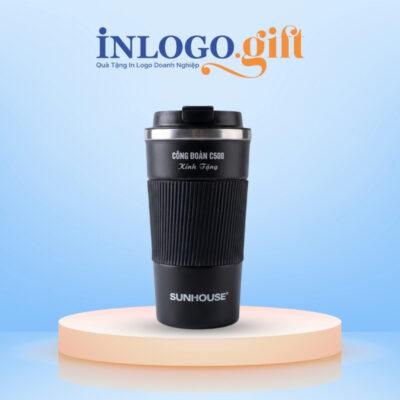 Ly giữ nhiệt in logo thương hiệu Sunhouse màu đen dung tích 500ml LGN-16