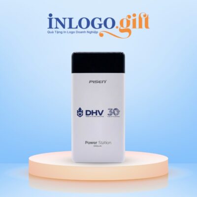 Sạc dự phòng in logo thương hiệu Pisen dung lượng 10500mAh màu trắng SDP-09