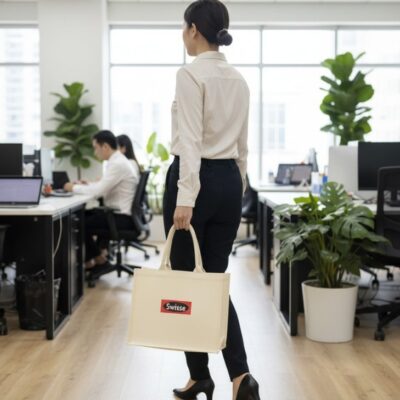 Túi Cói In Logo Quai Tròn – Quà Tặng Doanh Nghiệp Ý Nghĩa